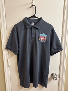Liverpool FC Polo Shirt Men’s Large Gray 100% Cotton Embroidered Made USA